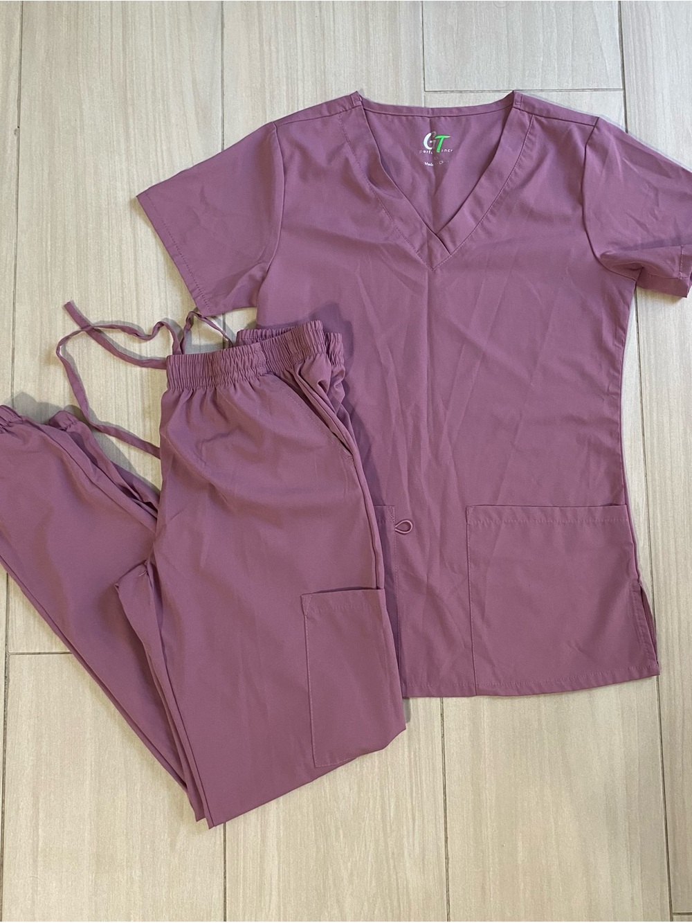 Women's V-Neck Scrub Set in Dusty Rose - Comfortable Medical Pants & Top